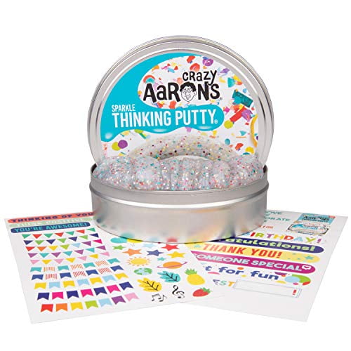 Crazy Aaron's Thinking Putty 4? Tin Gift Set Celebrate! Glitter in