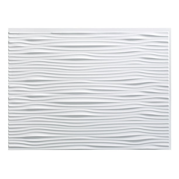 Fasade Easy Installation Waves Gloss White Backsplash Panel For Kitchen And Bathrooms 18 X 24 Panel Walmart Com Walmart Com