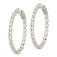 thumbnail image 3 of FJC Finejewelers 925 Sterling Silver Rhodium Plated CZ In and Out Hinged Hoop Earrings 36 x 35 mm, 3 of 6