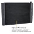 thumbnail image 3 of Speedway Motors 24 Inch Double Pass Aluminum Racing Radiator for SBC, Black Finish with Two Rows of 1 Inch Tubes, Furnace-Brazed Construction and High-Efficiency Crossflow Cooling, 3 of 11