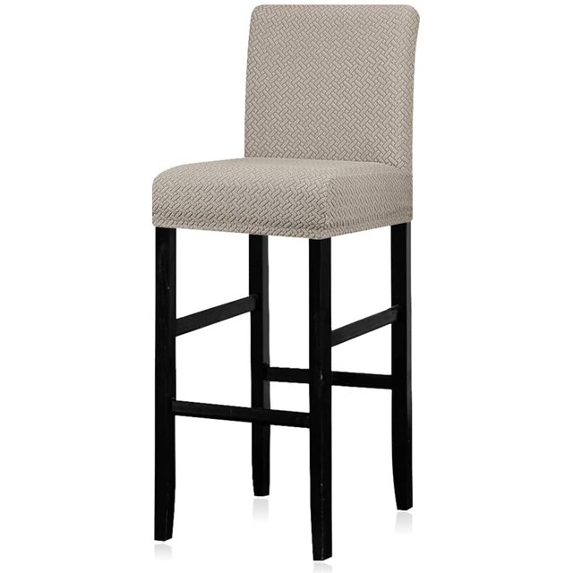 Housses de Chaise de Comptoir de Pub Réutilisables Housse Extensible Amovible Lavable Ensemble de 1(86-Khaki)
