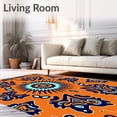 thumbnail image 2 of ODIKA 2'x3' Machine Washable Non-Slip Area Rug, Modern Boho Medallion Featuring Painterly Waves and Dotted Accents High Traffic Rug, Orange, 552234, 2 of 7
