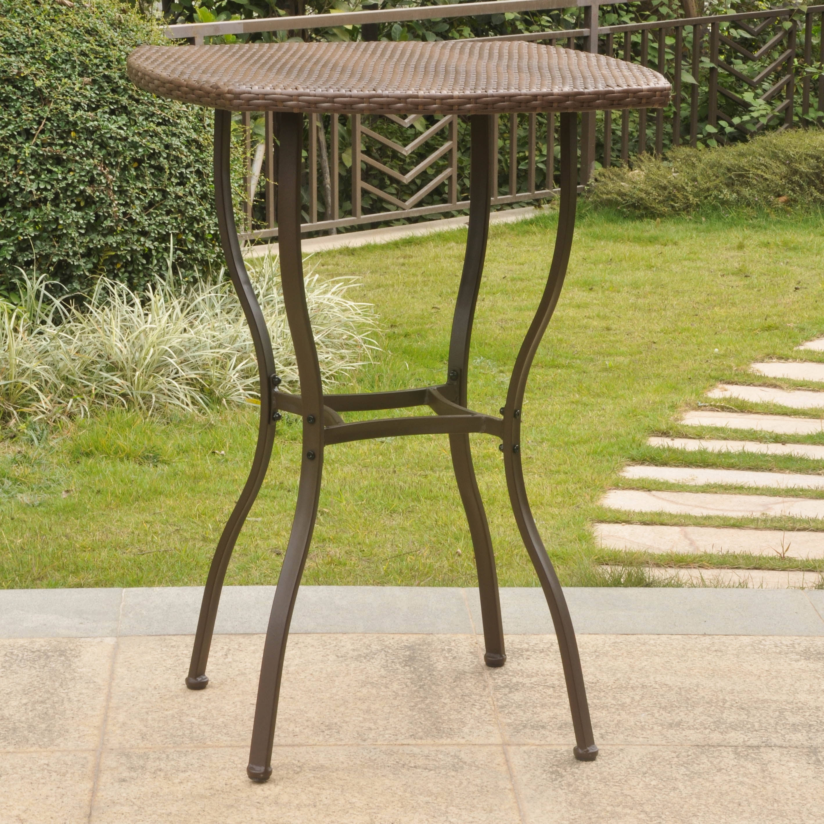 International Caravan Valencia Resin Wicker/ Steel Bar-height Table - Walmart.com - Walmart.com