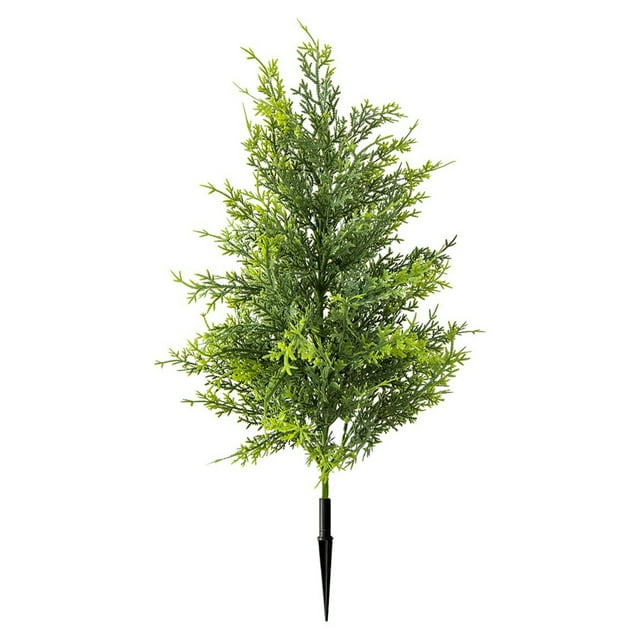 Plastic Simulated Ground Tree 55cm Two Color Artificial Tree Floor Decoration with Realistic Pines Needles and PE Material for Outdoor Landscaping Green Single Piece JASKFLY