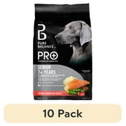 (10 pack) Pure Balance Pro+ Senior Salmon & Brown Rice Recipe Dry Dog Food, 16 lbs