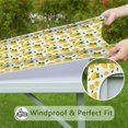 thumbnail image 6 of Yellow Lemon Fruit Slices White Pattern Square Fitted Tablecloth with Elastic Edge,Square Table Cover,Washable Elastic Table Cover for Home Kitchen Party Decor 34"x34", 6 of 6