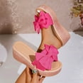 thumbnail image 2 of HomeDM Womens Platform Wedge Slip On Sandals Dressy Open Toe High Heel Summer Beach Vacation Sandals, Hot Pink Size 9.5, 2 of 7