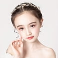 thumbnail image 2 of Diadema de princesa TUNC con flores blancas y vestido de perla para niñas y mujeres, 2 of 5