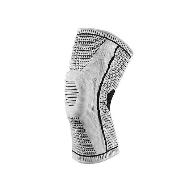 M 1 rodillera con barras de resorte dobles, tira antideslizante de silicona, cojín acolchado, absorción de impactos, protección de rodilla absorbente de sudor, compresión deportiva antideslizante