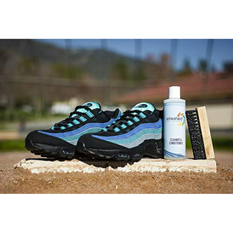 Refreshed Shoe Cleaner - 2x 8oz Cleaning Solution, 1x 8oz Stain Repellent,  1x 8oz White Shoe Cleaner Paint, 1x Brush - Easily Clean Suede, Leather