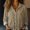 Khaki, variant on Blouses for Women Dressy Casual Print Long Sleeve Button Up Fashion Casual Daily Shirt Trendy Tops Khaki L