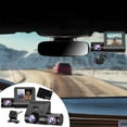 thumbnail image 1 of 2.4 Inch 3-Channel Car Dash Cam, 1080P HD Night Vision 170° Wide Angle, Front Interior Rear Recording Loop Recording, Reverse Image Parking Assist Line, for Car Driving 360° Full View Recording, 1 of 9