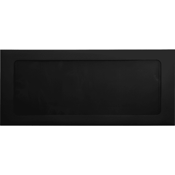 LUXPaper #10 Full Face Window Envelopes w/Peel & Press, 4 1/8 x 9 1/2, Midnight Black, 500/Pack