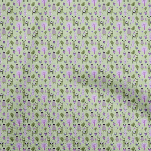 oneOone Polyester Spandex Light Green Fabric Kids Sewing Fabric By The Yard Printed Diy Clothing Sewing Supplies 56 Inch Wide