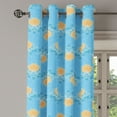 thumbnail image 3 of Ambesonne Lotus Grommet Curtain, Japanese Themed Flora, 50" x 63", Marigold Blue White, 3 of 6