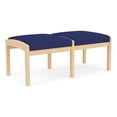 thumbnail image 1 of Pemberly Row 18" 2-Seat Fabric Reception Bench in Cobalt Blue/Natural, 1 of 5