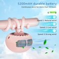 thumbnail image 5 of Ventilador para cochecito, ventilador portátil, ventilador pequeño sin aspas alimentado por batería de 4000 mAH, como mini ventilador USB, adecuado para cochecito, escritorio, portátil, suspendido ShuxiuWang 1327537003687, 5 of 5