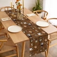 thumbnail image 3 of Coffee Theme Table Runner - 36 Inch Long, Kitchen Dining Table Runner Dresser Scarves, Funny Brown Vintage Beans Latte Tea Cup Farmhouse Decor for Coffee Tables Wedding Party Banquet, 3 of 8