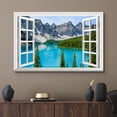 thumbnail image 2 of wall26 Canvas Print Wall Art Window View Landscape Bright Blue Lake &amp; Forest Nature Wilderness Photography Modern Art Rustic Scenic Colorful Multicolor for Living Room, Bedroom, Office - 12", 2 of 5