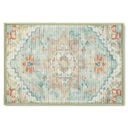 Aperturee Abstract Blue Brown Mixed Texture Fabric Floor Mat