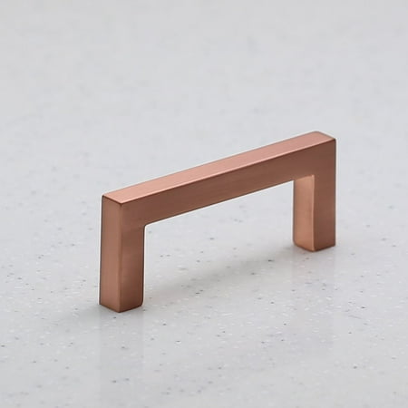 Square Style Handle Hamilton Bowes Satin Copper Square Cabinet Hardware Euro Style Modern Bar Handle Pull - 3