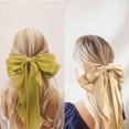 thumbnail image 4 of 3 uds. Lazos grandes y sedosos de satén para el pelo para mujer, pasadores grandes para el pelo, cinta para niñas, pinzas para el pelo largas, pasador francés, horquilla con lazo Kawaii bonita, p, 4 of 5