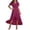Wine-06, variant on STETMN Women's Casual Dresses Wrap V Neck Maxi Dress Short Sleeve Side Slit A-line Sundress