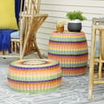 thumbnail image 4 of Household Essentials Handwoven Resin Barrel Side Table, Multicolor, 4 of 9