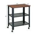 thumbnail image 2 of Gymax Industrial Serving Cart 3-Tier Kitchen Utility Cart on Wheels w/Storage Black, 2 of 10