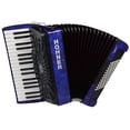 thumbnail image 2 of Hohner Bravo III 72 Chromatic Piano Key Accordion - Blue Bundle with Gig Bag, Stand, Adjustable Straps, and Austin Bazaar Polishing cloth, 2 of 3