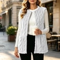 thumbnail image 2 of Klisyaur Womens Fleece Vest Sleeveless Crew Neck Open Front Casual Jackets Loose Outerwear Work Comfy Soft Warm Jacket, 2 of 8