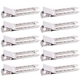thumbnail image 1 of 50pcs 1.8“ Silver Metal Hairdressing Double Prong Pin Curl Setting Section Hair Clips Alligator Clips with Holes for Hair Extension, 1 of 1
