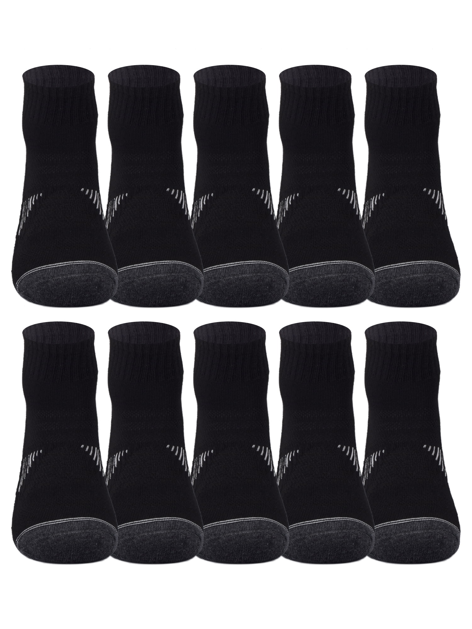 Athletic Works Boys Cushioned Ankle Socks 10-Pack Sizes Small to Large