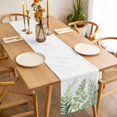 thumbnail image 6 of Green Leaves Cotton Linen Table Runner for Dining Kitchen, Summer Botanical Watercolor Leaf Farmhouse Wedding Outdoor Party Tablerunners, Dresser Scarf Coffee Tablecloth Runners 13x120 Inches, 6 of 9