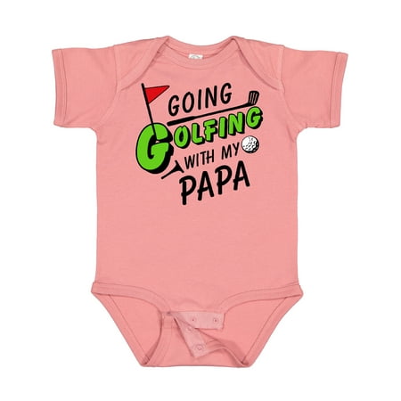 

Inktastic Going Golfing with My Papa- Kids Golf Gift Baby Boy or Baby Girl Bodysuit