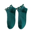thumbnail image 4 of iOPQO Frilly Socks Women, Breathable Socks Women, Cotton Ankle Socks Women, Ruffle Socks, Low Cut Socks Women, Green One Size, 4 of 5