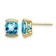 1.75 Carat (ctw) Boucles d'Oreilles Topaze Bleue Naturelle en Or Jaune 14 Carats avec Diamants Accent – image 1 sur 2