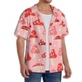 thumbnail image 4 of Naloa Cute Mushroom1 Men's Loose Fit Cuban Collar Short-Sleeve Shirt with Button-down and Chest Pocket for Everyday Wear Outings - 4X-Large, 4 of 7