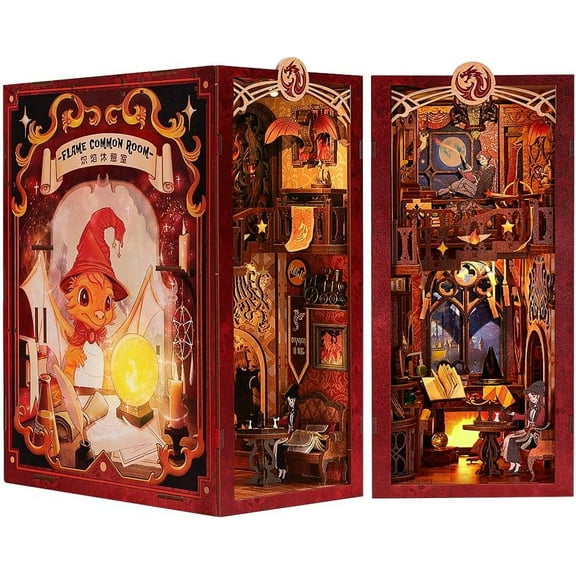 Book Nook Wizardi Miniature - Flame Common Room Roombox Kit