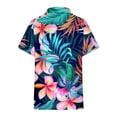 thumbnail image 5 of Lovskoo 2024 Women's Hawaiian Shirts Floral Button Summer Soft Short Sleeve Button Down Shirts Dark Blue L, 5 of 5