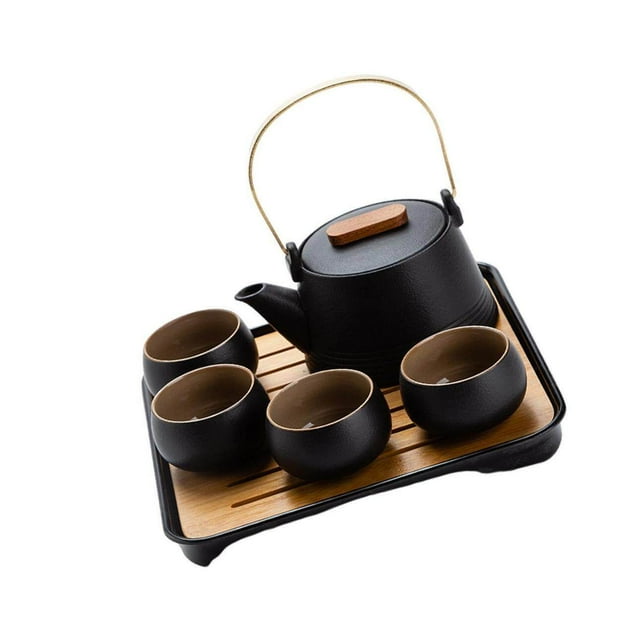 Ceramic Tea Set Teapot for Outdoor Pot 4 Picnic Travel Tea House Restaurant Hotel