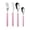 Pink, variant on 4 Pack Silverware Set Stainless Steel Colorful Handle Tableware Kitchen Flatware Set Utensils, Includes Dinner Knives, Forks, Spoons by Ageoie