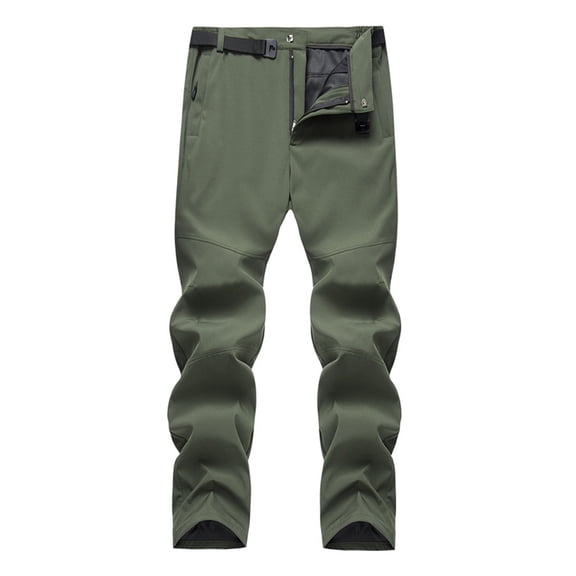 HOMADLES Men's and Big Men's Workout Pants Straight Slim Fit Pants Windproof Climbing Outdoor Hiking Zipper Trousers Army Green 2XL