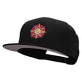 thumbnail image 2 of Compass Embroidered Superior Cotton Twill Flat Bill Snapback Prostyle Cap - Black OSFM, 2 of 5