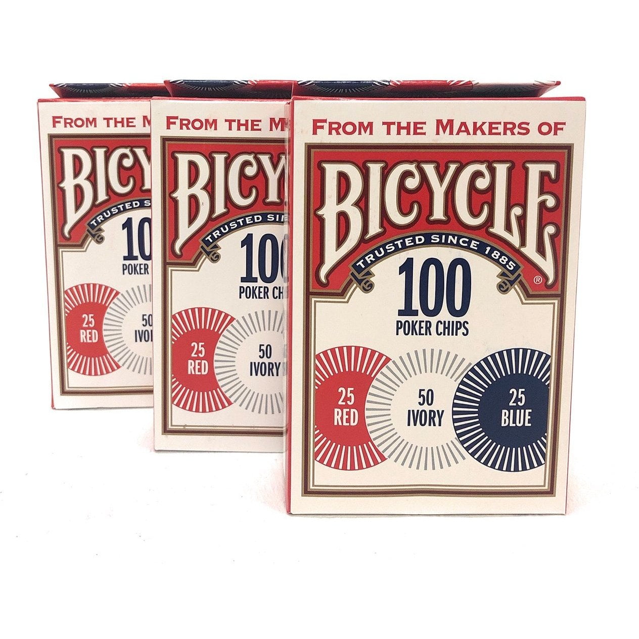 Riet kiezen Lao Bicycle 1006252 Casino Style Interlocking Easy Stack Poker Chips 100 Count,  3-Pack, Red, White And Blue - Walmart.com