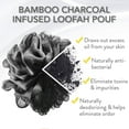 thumbnail image 7 of Premium Shower Loofah Bamboo Charcoal Bath Ball –50g Bath Bamboo Charcoal – Men & Women Exfoliating Body Loofah Bamboo Charcoal: 3 Pcs loofahs Pouf Ball-Black, 7 of 7