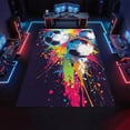 thumbnail image 4 of Sports Theme Area Rugs, Colorful Football Graffiti Carpet, Washable Non Slip Low Pile Soft Rug for Living Room Bedroom Entry Decor Mat 5ftx7ft, 4 of 8