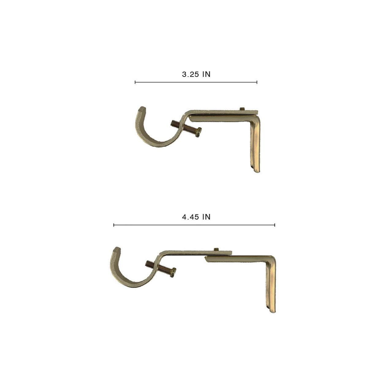 Better Homes & Gardens Plated Brass 3/4" to 1" Adjustable Curtain Rod Brackets, 2 Count