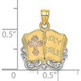 thumbnail image 4 of Gold 14K Two-tone w/White Rhodium Holy Bible w/Cross Charm - 21.5mm, 4 of 6