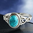 thumbnail image 4 of Opvise Antique Turquoise Natural Gemstone Bride Wedding Engagement Vintage Ring Gift, 4 of 8